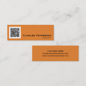 Moderne consultant voor Oranje en zwarte QR-codes Mini Visitekaartje (Voorkant / Achterkant)
