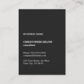 Moderne consultant voor zwarte monogram voor crold visitekaartje (Achterkant)