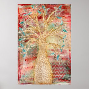 Moderne contemhedendaagse, gemengde mediagronnen poster