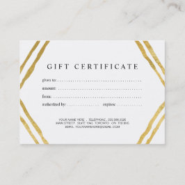 Moderne contemhedendaagse Gold-cadeaubon Kortingskaartje