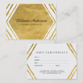 Moderne contemhedendaagse Gold-cadeaubon Kortingskaartje (Voorkant / Achterkant)