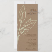 MODERNE CONTEMPORARY RUST KRAFT LEAVES WEDDING KAART (Voorkant)