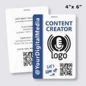Moderne Content Creator Netwerkerings-ID Navy Pas Badge