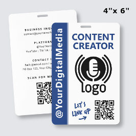 Moderne Content Creator Netwerkerings-ID Navy Pas Badge