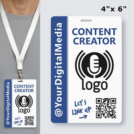 Moderne Content Creator Netwerkerings-ID Navy Pas Badge