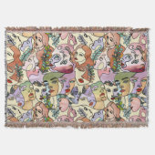 Moderne contour Line Doodle-tekenkunst Deken (Voorkant)