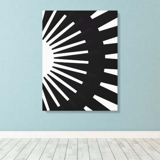 Moderne contrastkunst in zwart-wit canvas afdruk (Insitu (Houten vloer))