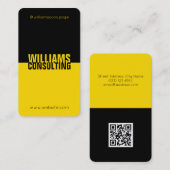 Moderne contrasttoon zwart zwart geel visitekaartje (Voorkant / Achterkant)