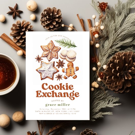 Moderne Cookie Exchange Kerstfeest Kaart