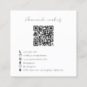 Moderne cookies bakkerij visitekaartje met QR-code (Achterkant)