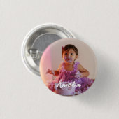 Moderne Cool Aangepaste Foto Verjaardag Ronde Button 3,2 Cm (Voorkant /achterkant)