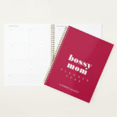 Moderne Cool Bazige Moeder Rood Bourgondié Persoon Planner (Display)