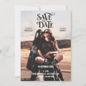 Moderne Cool bruiloft foto Save The Date (Voorkant)