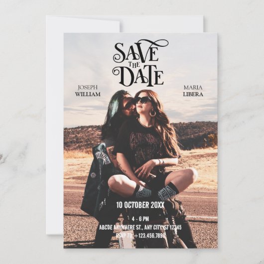 Moderne Cool bruiloft foto Save The Date (Voorkant)