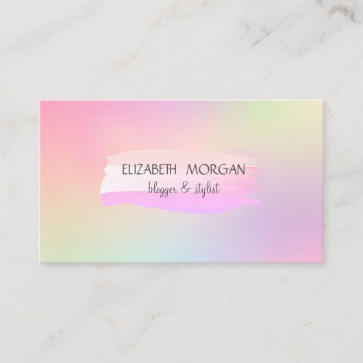 Moderne Cool Brush Stroke, holographic Visitekaartje (Voorkant)