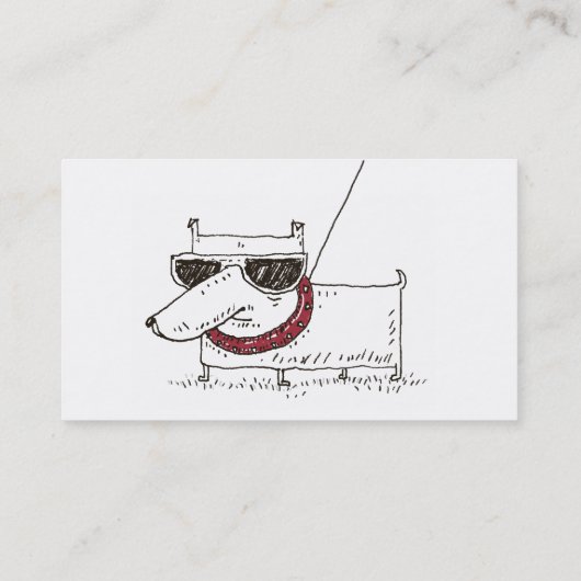 Moderne Cool Dog Walker White Profile Card Sjabloo Visitekaartje (Achterkant)