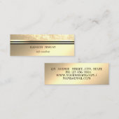 Moderne cool elegant Professional Gold, Stripe Mini Visitekaartje (Voorkant / Achterkant)