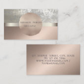 Moderne cool Elegant Professional Roos Gold Cirkel Visitekaartje (Voorkant / Achterkant)