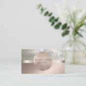 Moderne cool Elegant Professional Roos Gold Cirkel Visitekaartje (Staand voorkant)