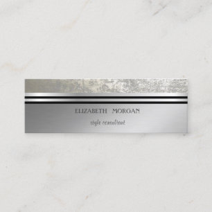 Moderne cool elegant Professional Silver, Stripe Mini Visitekaartje
