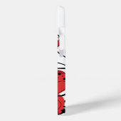 Moderne Cool Girly Rode en Zwarte Bloemen Case-Mate iPhone Case (Achterkant / Links)