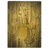 Moderne Cool Gold Circuit Board High Tech Photo Klembord (Achterkant)