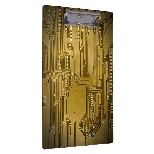 Moderne Cool Gold Circuit Board High Tech Photo Klembord (Rechts)