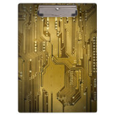 Moderne Cool Gold Circuit Board High Tech Photo Klembord (Voorkant)