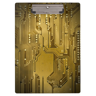 Moderne Cool Gold Circuit Board High Tech Photo Klembord