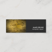 Moderne Cool Gold Grey Circuit Computer Repair Mini Visitekaartje (Voorkant)