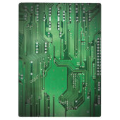 Moderne Cool Green Circuit Board High Tech Photo Klembord (Achterkant)