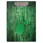 Moderne Cool Green Circuit Board High Tech Photo Klembord (Voorkant)
