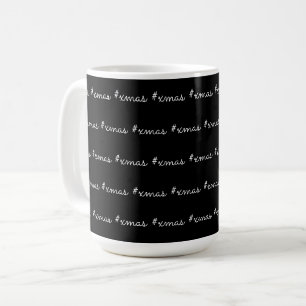 Moderne Cool KERST Zwart-wit patroon Koffiemok