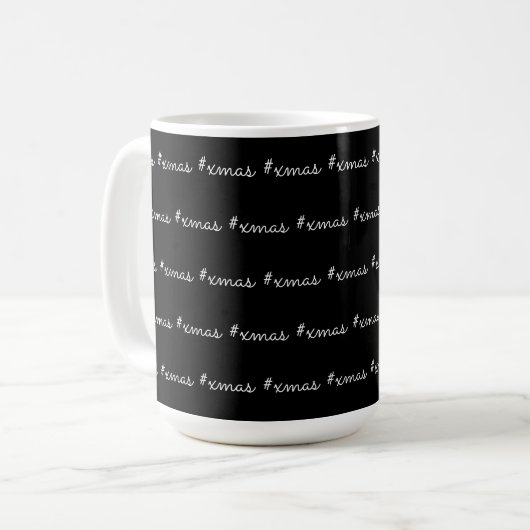 Moderne Cool KERST Zwart-wit patroon Koffiemok (Voorkant links)