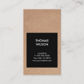 Moderne Cool Kraft Paper Black Consultant Visitekaartje (Voorkant)