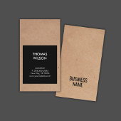 Moderne Cool Kraft Paper Black Consultant Visitekaartje