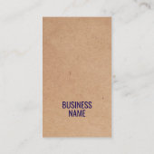 Moderne Cool Kraft Paper Blue Consultant Visitekaartje (Achterkant)