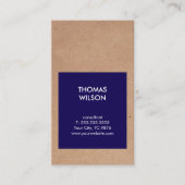 Moderne Cool Kraft Paper Blue Consultant Visitekaartje (Voorkant)