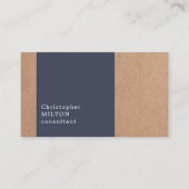 Moderne Cool Kraft Paper Blue Consultant Visitekaartje (Voorkant)