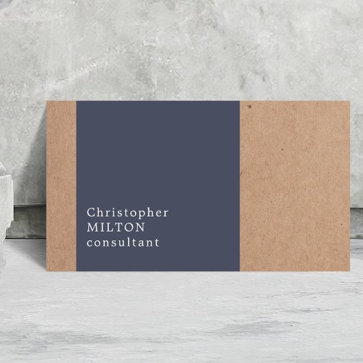 Moderne Cool Kraft Paper Blue Consultant Visitekaartje