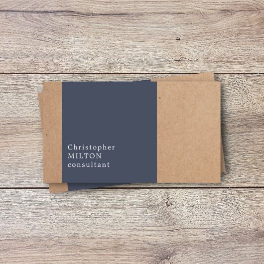 Moderne Cool Kraft Paper Blue Consultant Visitekaartje