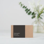 Moderne Cool Kraft Paper Dark Grey Consultant Visitekaartje (Staand voorkant)