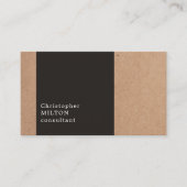 Moderne Cool Kraft Paper Dark Grey Consultant Visitekaartje (Voorkant)