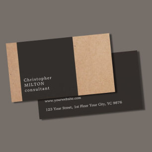 Moderne Cool Kraft Paper Dark Grey Consultant Visitekaartje