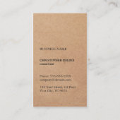 Moderne Cool Kraft Paper (gedrukt) zwart monogram Visitekaartje (Achterkant)