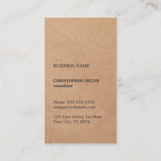 Moderne Cool Kraft Paper (gedrukt) zwart monogram Visitekaartje (Achterkant)