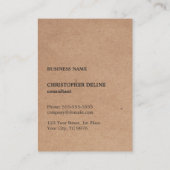 Moderne Cool Kraft Paper (gedrukt) zwart monogram Visitekaartje (Achterkant)