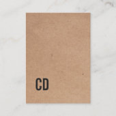 Moderne Cool Kraft Paper (gedrukt) zwart monogram Visitekaartje (Voorkant)