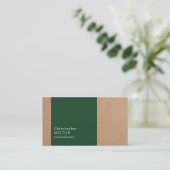 Moderne Cool Kraft Paper Green Consultant Visitekaartje (Staand voorkant)