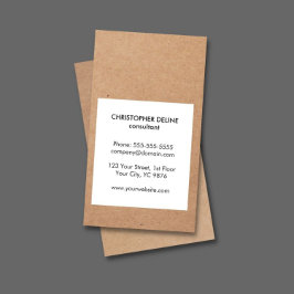 Moderne Cool Kraft Paper White Consultant Visitekaartje